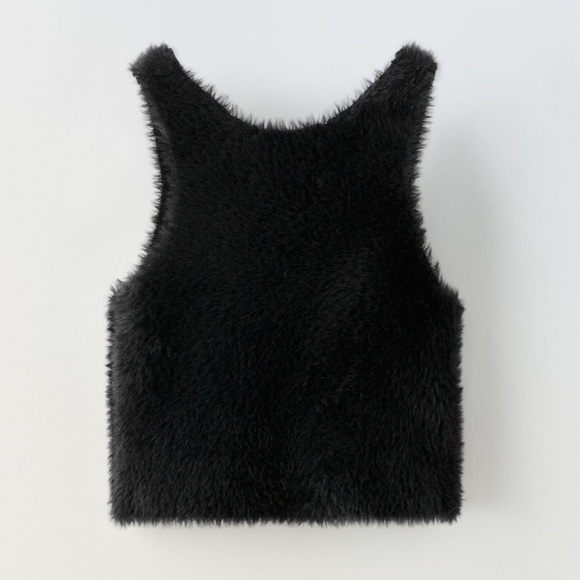 NEW Zara Girls Faux Fur Rhinestone Tank - Picture 2 of 2